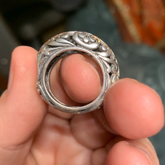 silver filigree comfort ring 925 size 7 - Picture 3 of 11